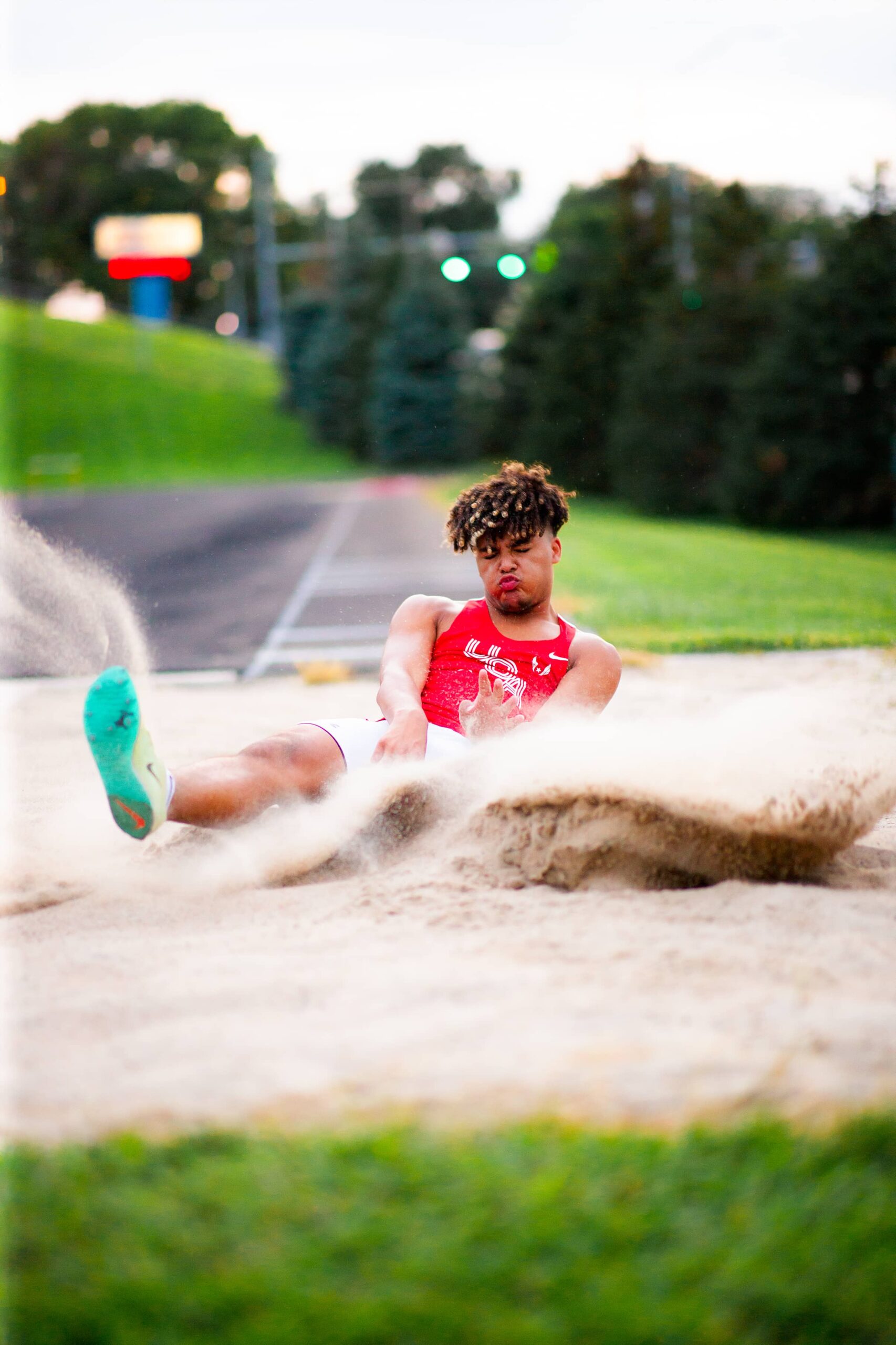 Track and Field Jumping Senior Pictures Omaha